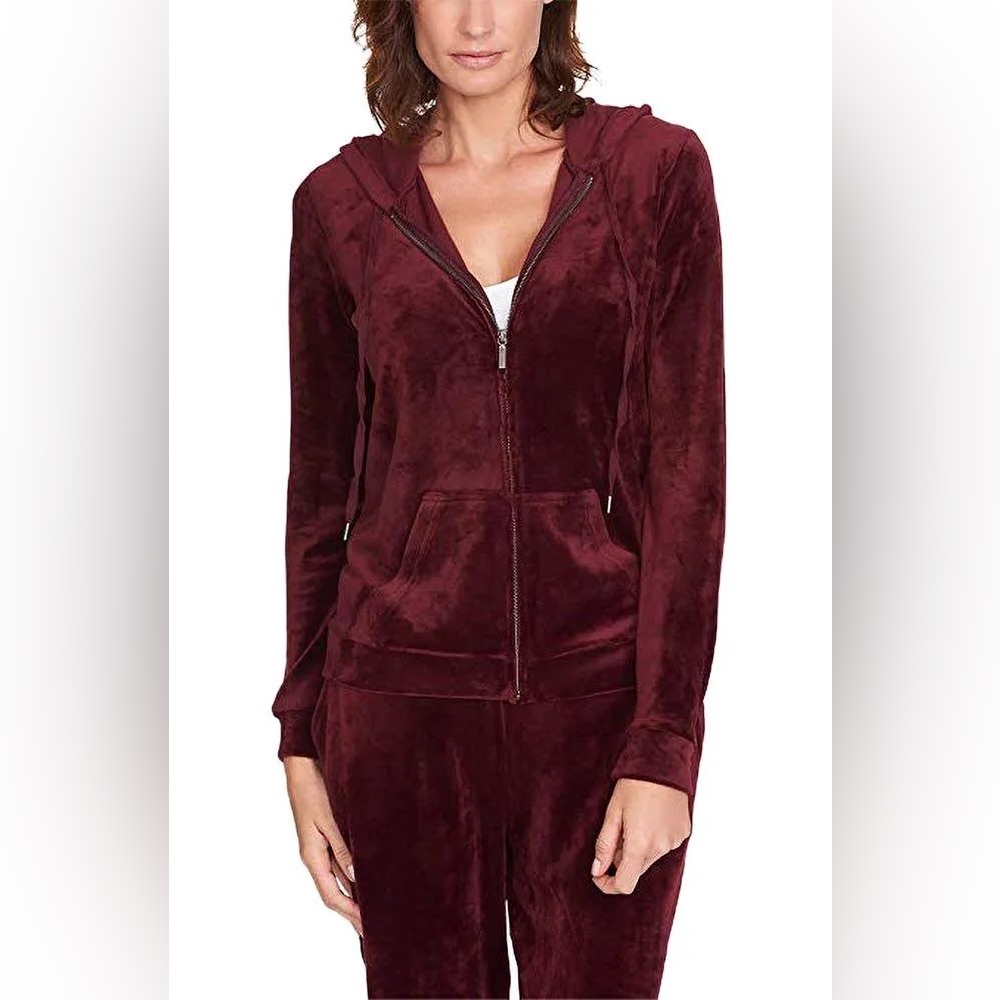 Maroon wine velour velvet track suit set